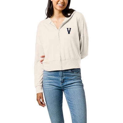Women's League Collegiate Wear  Cream Virginia Cavaliers Vintage Midi Full-Zip Hoodie Sweatshirt