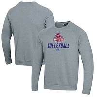 Men's Under Armour American University Eagles Volleyball Rival Fleece Raglan Pullover Sweatshirt