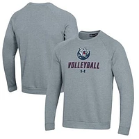 Men's Under Armour Gray Belmont Bruins Volleyball Rival Fleece Raglan Pullover Sweatshirt