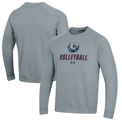 Men's Under Armour Gray Belmont Bruins Volleyball Rival Fleece Raglan Pullover Sweatshirt