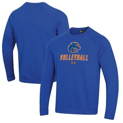 Men's Under Armour Royal Boise State Broncos Volleyball Rival Fleece Raglan Pullover Sweatshirt