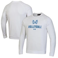 Men's Under Armour White Hampton Pirates Volleyball Rival Fleece Raglan Pullover Sweatshirt