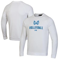 Men's Under Armour White Hampton Pirates Volleyball Rival Fleece Raglan Pullover Sweatshirt