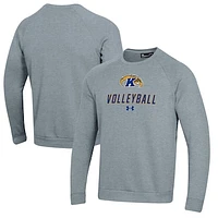 Men's Under Armour Kent State Golden Flashes Volleyball Rival Fleece Raglan Pullover Sweatshirt