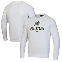 Men's Under Armour White Merrimack College Warriors Volleyball Rival Fleece Raglan Pullover Sweatshirt