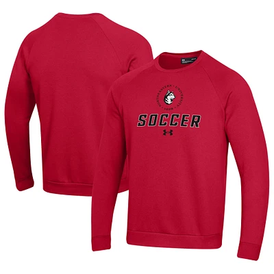 Men's Under Armour Red Northeastern Huskies Soccer Rival Fleece Raglan Pullover Sweatshirt