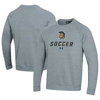 Men's Under Armour Gray UNCG Spartans Soccer Rival Fleece Raglan Pullover Sweatshirt