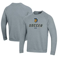 Men's Under Armour Gray UNCG Spartans Soccer Rival Fleece Raglan Pullover Sweatshirt
