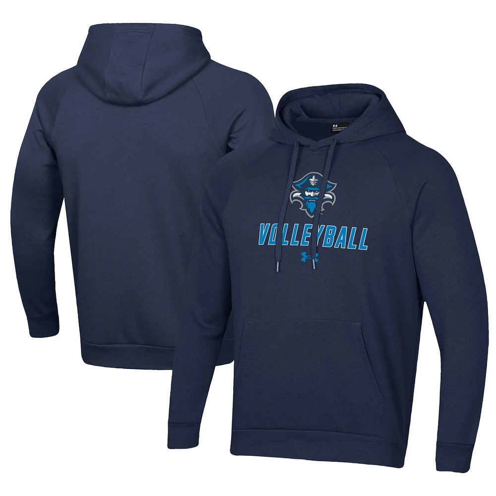 Men's Under Armour Navy New Orleans Privateers Rival Fleece Pullover Hoodie