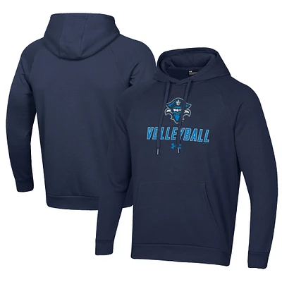 Men's Under Armour Navy New Orleans Privateers Rival Fleece Pullover Hoodie