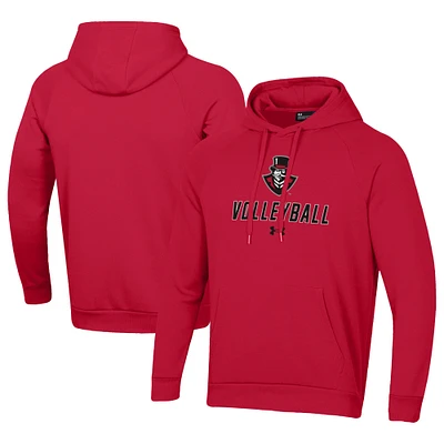 Men's Under Armour Red Austin Peay State Governors Rival Fleece Pullover Hoodie
