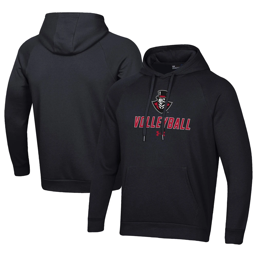Men's Under Armour Black Austin Peay State Governors Rival Fleece Pullover Hoodie
