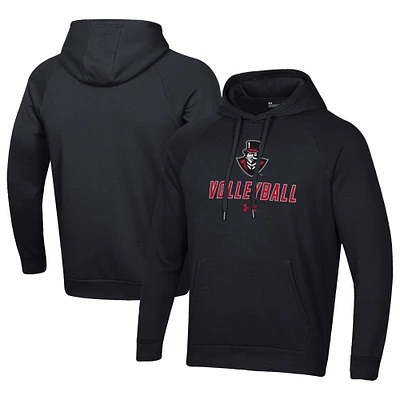 Men's Under Armour Black Austin Peay State Governors Rival Fleece Pullover Hoodie