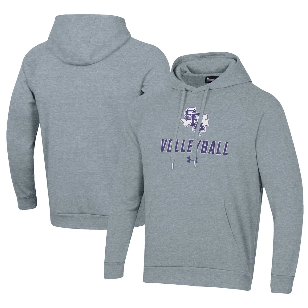 Men's Under Armour Grey Stephen F Austin Lumberjacks Rival Fleece Pullover Hoodie