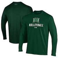 Men's Under Armour Green Hawaii Rainbow Warriors Volleyball Performance Long Sleeve T-Shirt