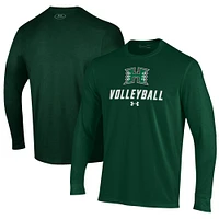Men's Under Armour Green Hawaii Rainbow Warriors Volleyball Performance Long Sleeve T-Shirt