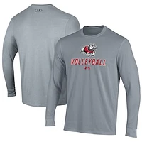 Men's Under Armour Gray Gardner-Webb Bulldogs Volleyball Performance Long Sleeve T-Shirt
