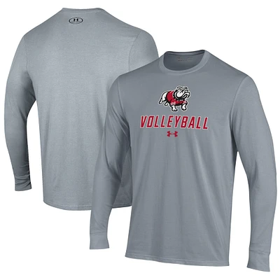 Men's Under Armour Gray Gardner-Webb Bulldogs Volleyball Performance Long Sleeve T-Shirt