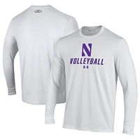 Men's Under Armour Northwestern Wildcats Volleyball Performance Long Sleeve T-Shirt