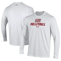 Men's Under Armour White Saint Francis Red Flash Volleyball Performance Long Sleeve T-Shirt