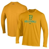 Men's Under Armour Gold Siena Saints Volleyball Performance Long Sleeve T-Shirt