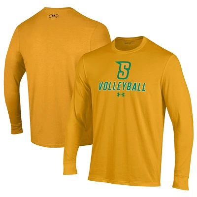 Men's Under Armour Gold Siena Saints Volleyball Performance Long Sleeve T-Shirt