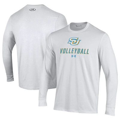 Men's Under Armour White Southern University Jaguars Volleyball Performance Long Sleeve T-Shirt