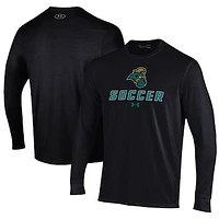 Men's Under Armour Black Coastal Carolina Chanticleers Soccer Performance Long Sleeve T-Shirt