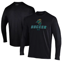 Men's Under Armour Black Coastal Carolina Chanticleers Soccer Performance Long Sleeve T-Shirt