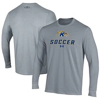 Men's Under Armour Gray Kent State Golden Flashes Soccer Performance Long Sleeve T-Shirt