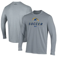 Men's Under Armour Gray Kent State Golden Flashes Soccer Performance Long Sleeve T-Shirt
