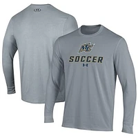 Men's Under Armour Gray Merrimack College Warriors Soccer Performance Long Sleeve T-Shirt