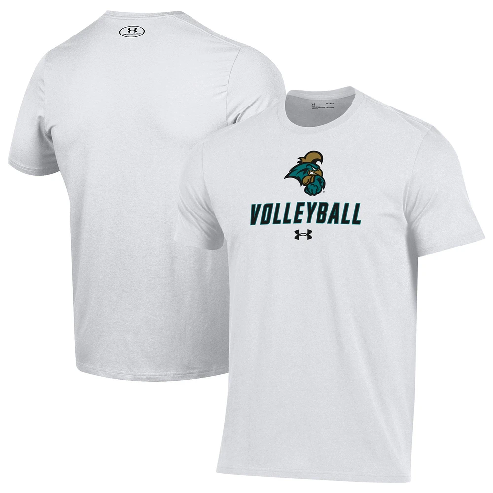 Men's Under Armour White Coastal Carolina Chanticleers Volleyball Performance T-Shirt