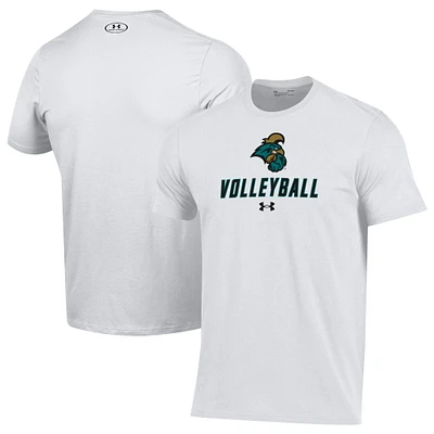 Men's Under Armour White Coastal Carolina Chanticleers Volleyball Performance T-Shirt