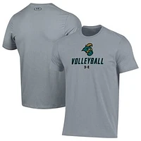 Men's Under Armour Gray Coastal Carolina Chanticleers Volleyball Performance T-Shirt
