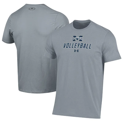 Men's Under Armour Gray Moravian Greyhounds Volleyball Performance T-Shirt
