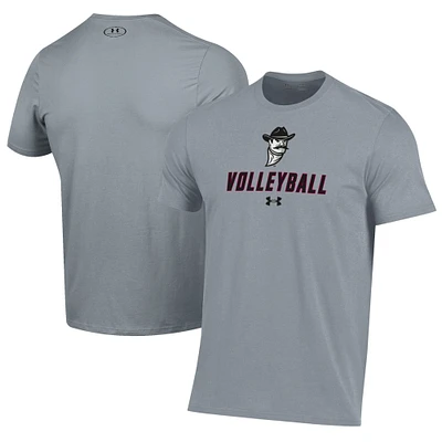 Men's Under Armour Gray New Mexico State Aggies Volleyball Performance T-Shirt