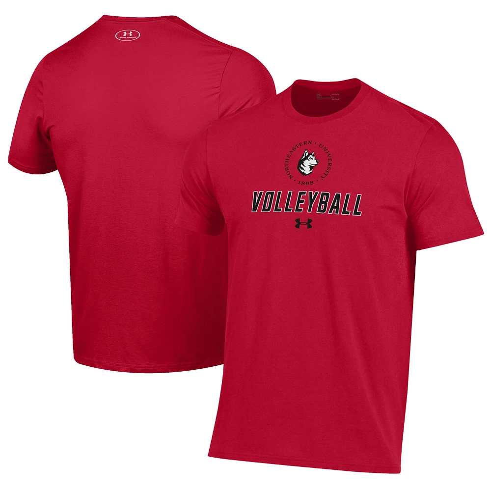 Men's Under Armour Red Northeastern Huskies Volleyball Performance T-Shirt