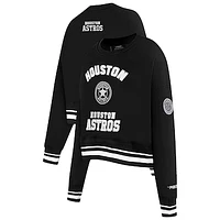 Women's Pro Standard Black Houston Astros Pearl Cropped Pullover Sweatshirt