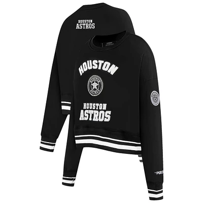 Women's Pro Standard Black Houston Astros Pearl Cropped Pullover Sweatshirt