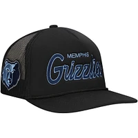 Men's Mitchell & Ness Black Memphis Grizzlies Script Trucker Adjustable Hat