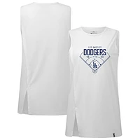Women's Levelwear White Los Angeles Dodgers Influx Home Field Tank Top