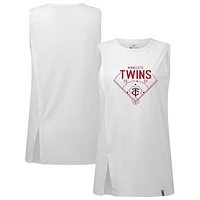 Women's Levelwear White Minnesota Twins Influx Home Field Tank Top