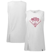 Women's Levelwear White Cincinnati Reds Influx Home Field Tank Top