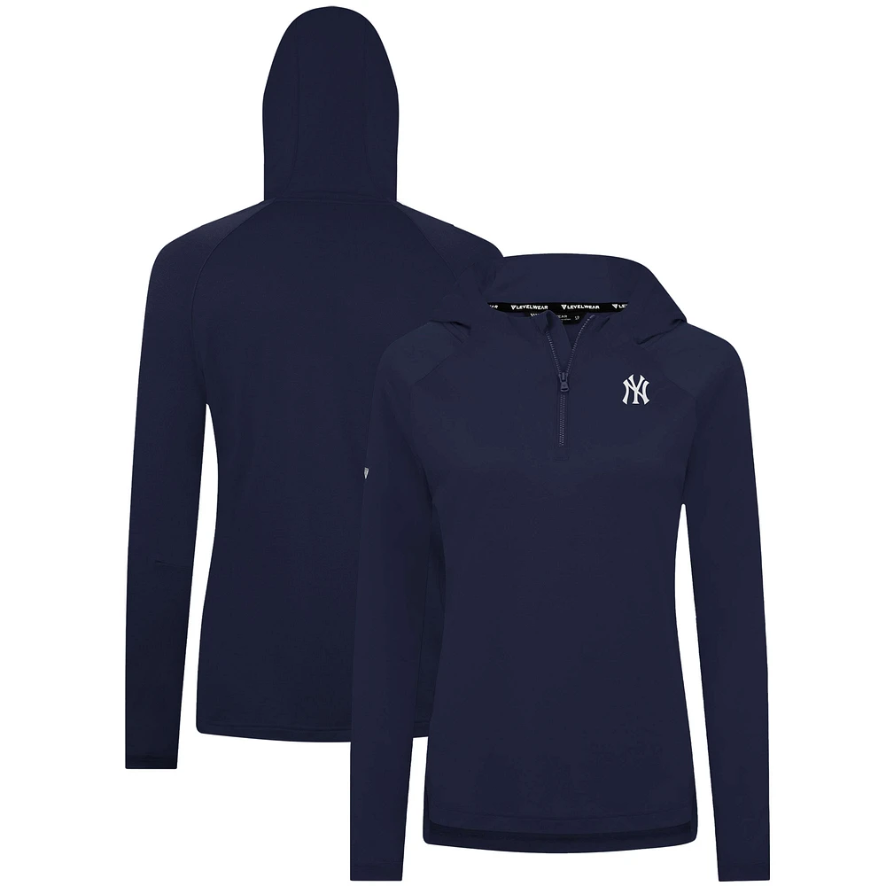 Women's Levelwear Navy New York Yankees Raven Insignia 2.0 Quarter-Zip Jacket