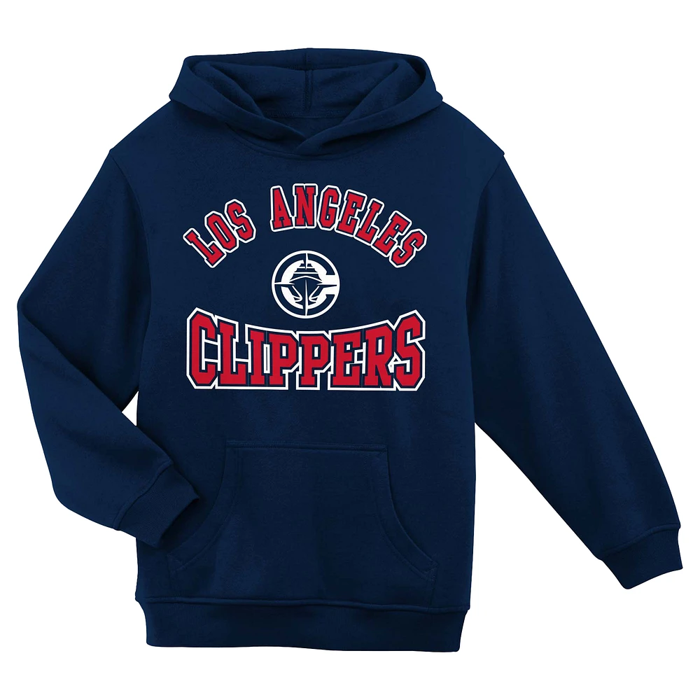 Preschool Navy LA Clippers Home Town Pullover Fleece Hoodie