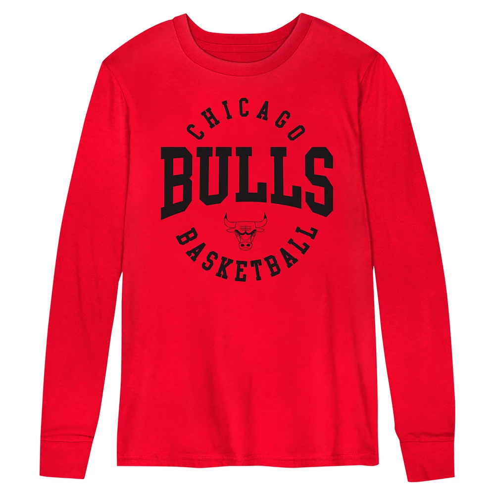 Preschool Red Chicago Bulls Around the Block Long Sleeve T-Shirt