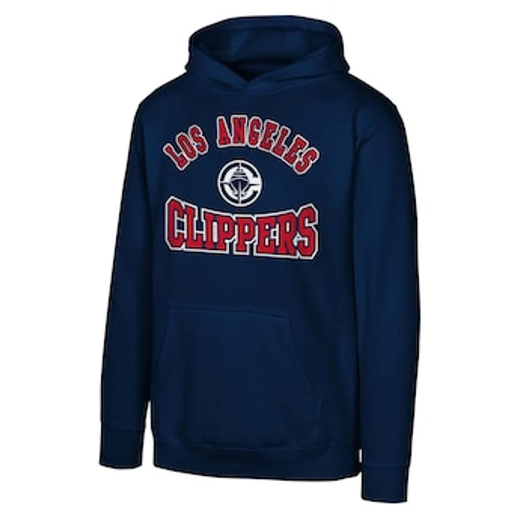 Youth Navy LA Clippers Home Town Pullover Fleece Hoodie