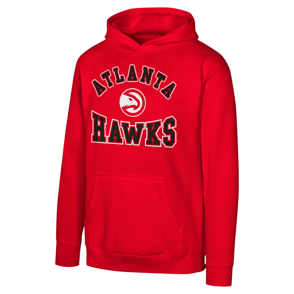 Youth Red Atlanta Hawks Home Town Pullover Fleece Hoodie