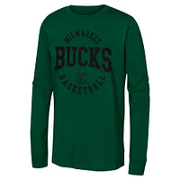 Youth  Hunter Green Milwaukee Bucks Around the Block Long Sleeve T-Shirt